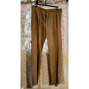 Farah Mens Dress Pants Pleated Straight Leg Khaki Beige 36x44 NO FLAWS/MINT